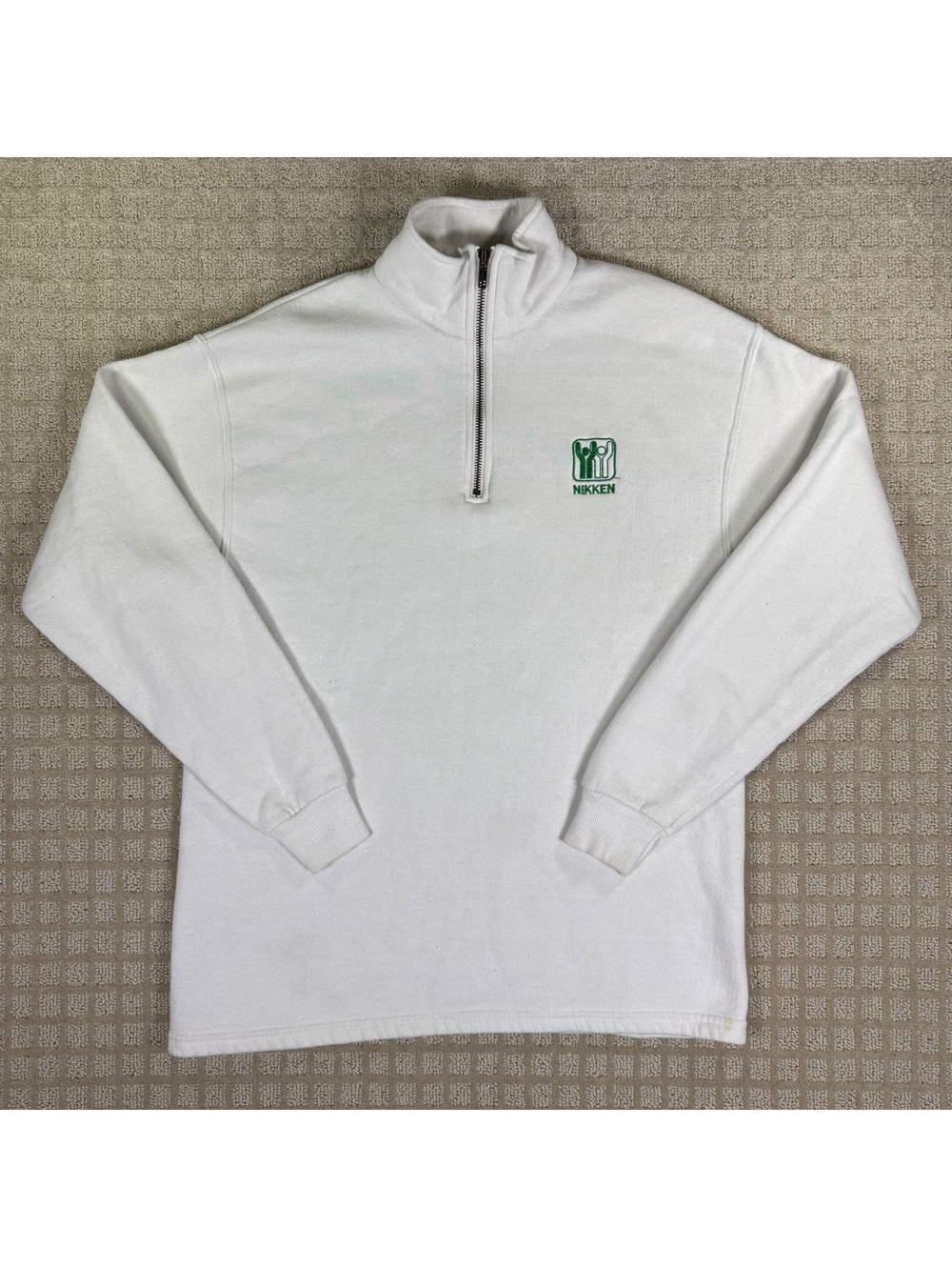 Nikken Lee White Quarter Zip Fleece M